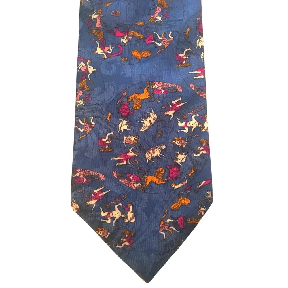 Constellation Astrology Necktie Dusty Blue Arrow Brand Comoseta Microfiber Tie